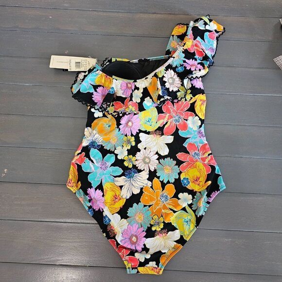 Profile by Gottex Women's Rising Sun One Shoulder One-Piece Swimsuit Size 14 - Picture 8 of 10